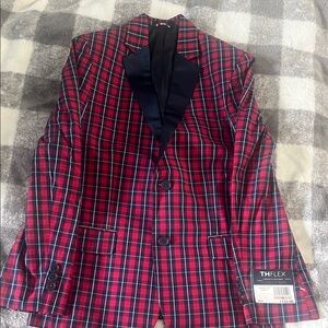 Tommy Hilfiger Red and Blue Plaid Blazer